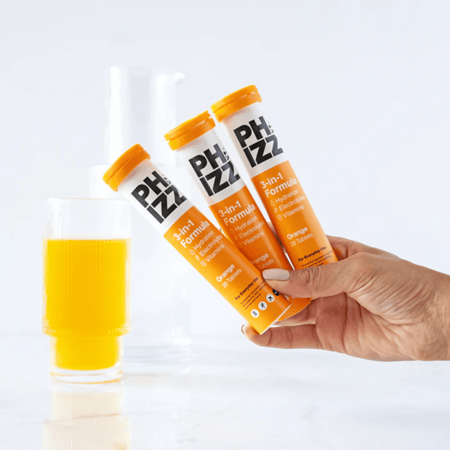 PHIZZ 3-in-1 Hydration Effervescent Tablets Orange - 60's