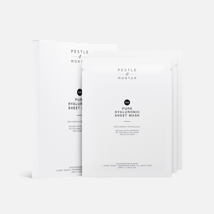 Pestle & Mortar Pure Hyaluronic Sheet Mask - 3 sheet masks per box