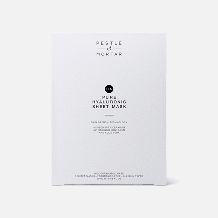 Pestle & Mortar Pure Hyaluronic Sheet Mask - 3 sheet masks per box