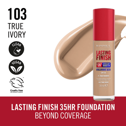 Rimmel London Lasting Finish 35 Hour Foundation - 103: True Ivory