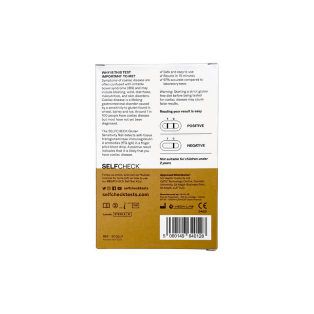 SELFCheck Coeliac (Gluten Sensitivity) Test - 1 Test
