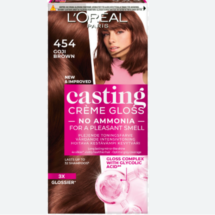 L'Oreal Casting Creme Gloss 454 Goji Brown Semi Permanent Hair Dye