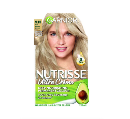 Garnier Nutrisse 9.13 Natural Light Ash Blonde Permanent Hair Dye
