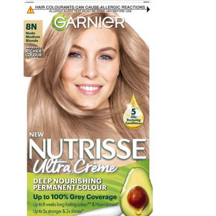 Garnier Nutrisse 8N Nude Medium Blonde Permanent Hair Dye