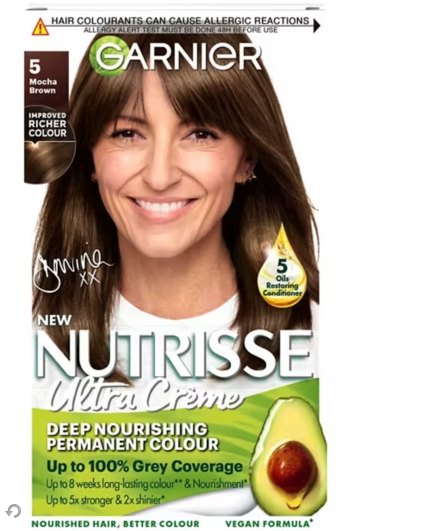 Garnier Nutrisse 5 Mocha Brown Permanent Hair Dye