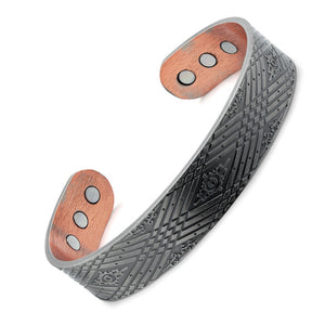 
                  
                    Load image into Gallery viewer, Stylish copper magnetic bracelet from Magnetic Mobility, featuring intricate geometric design and guaranteed Irish quality.
                  
                