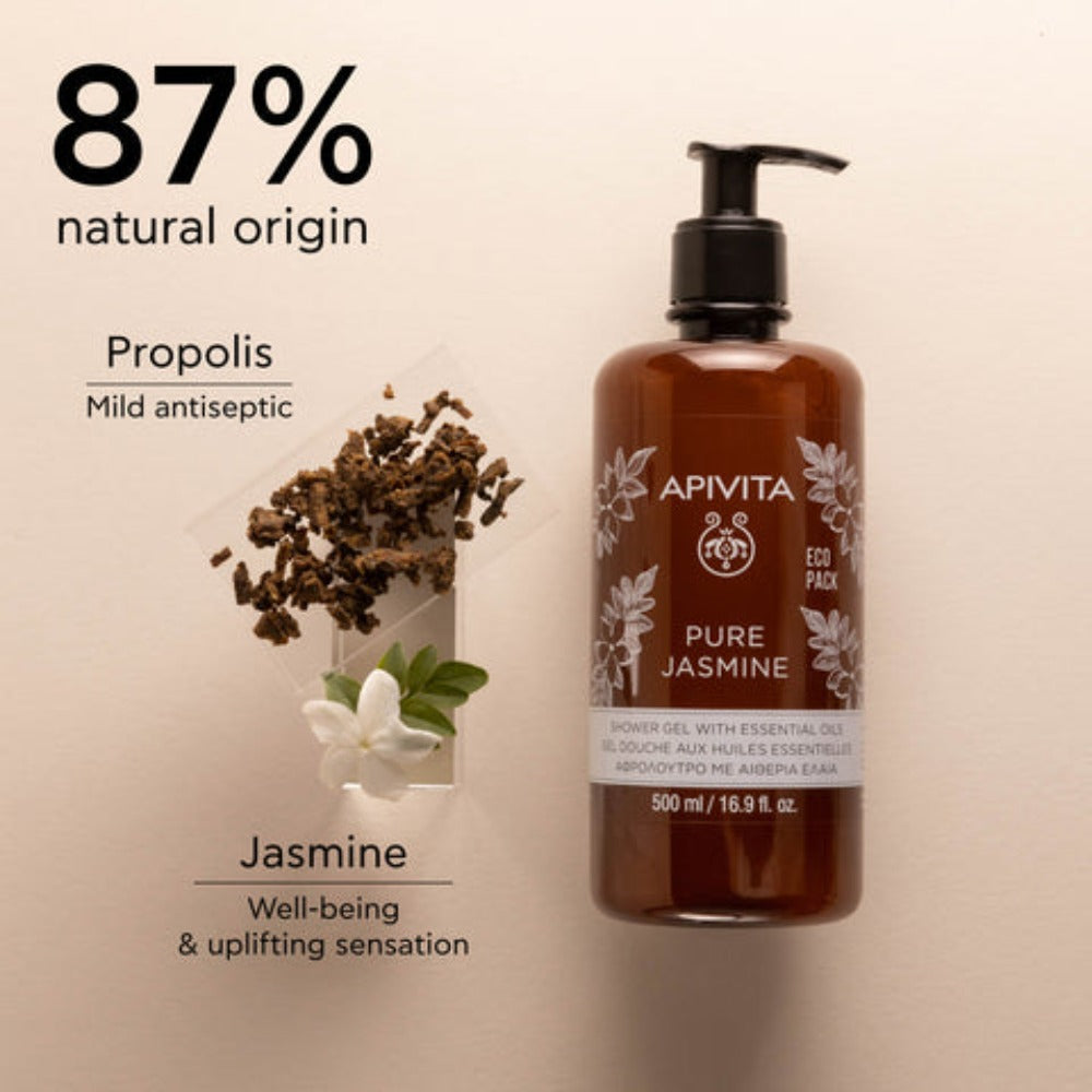 
                  
                    Load image into Gallery viewer, Apivita Pure Jasmine Shower Gel with Essential Oils Ecopack 500ml
                  
                