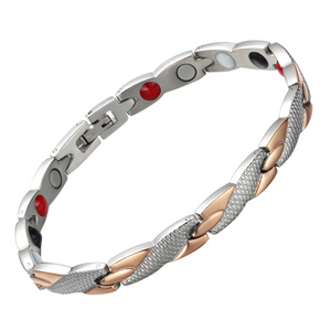 
                  
                    Load image into Gallery viewer, Snapdragon Dusk 4in1 magnetic bracelet by Magnetic Mobility, highlighting the negative ions feature which supports the body&amp;#39;s ability to relax and sleep. Ideal for reducing stress and promoting better health.
                  
                