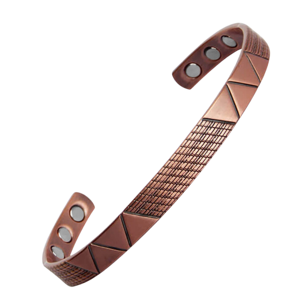 Soloman Copper bracelet from Magnetic Mobility. A copper bracelet with a modern design. Featuring 6 strong neodymium magnets. Perfect for people with arthritis and back pain. 99% pure copper.