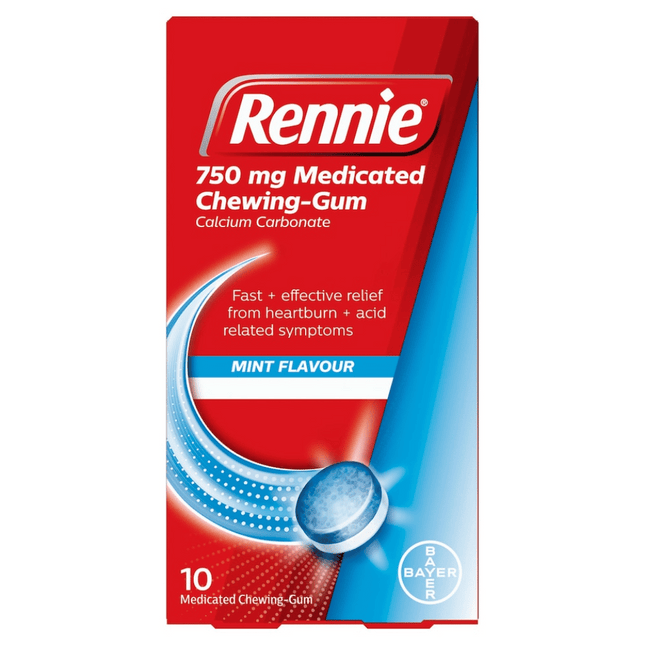 Rennie Medicated Chewing gum 750Mg 10S