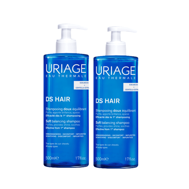 Uriage D.S. Hair Soft Balancing Shampoo Duo 2x500ml
