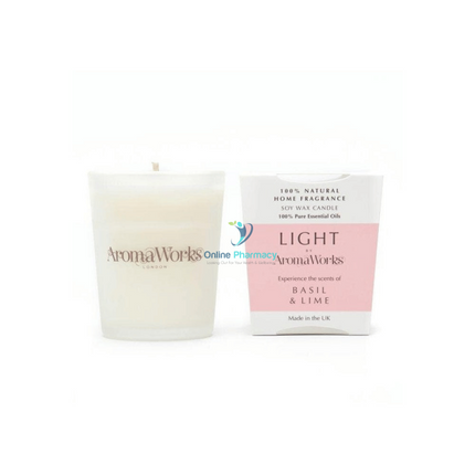 Aroma Works Light Range Basil & Lime Candle 10Cl Small