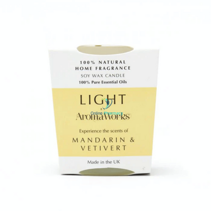 Aroma Works Light Range Mandarin & Vetivert Candle 10Cl Small