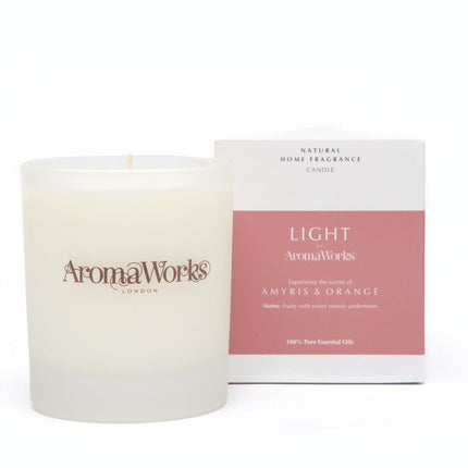 AromaWorks Light Range- Amyris & Orange Candle 30cl Medium