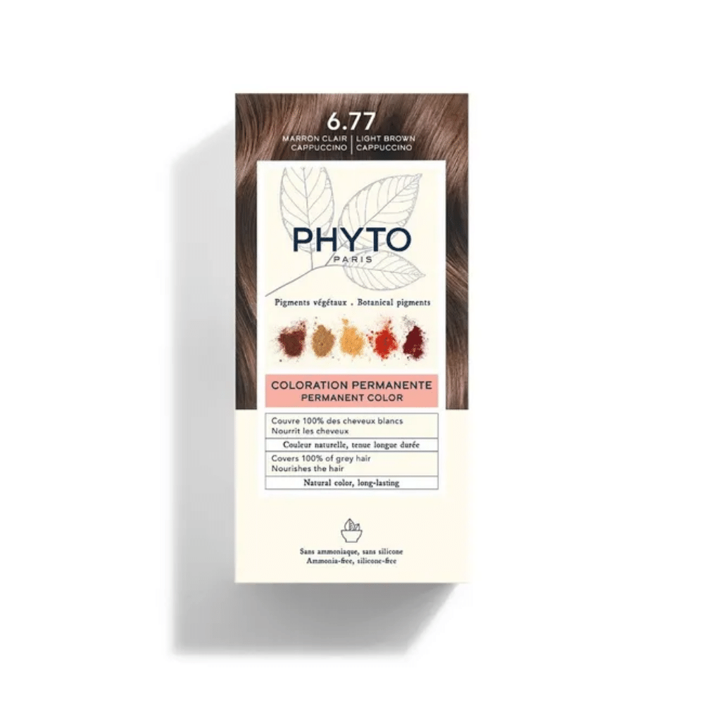 PHYTOCOLOR Permanent Home Hair Color Kit Light Brown Cappuccino ( Shade 6.77 )