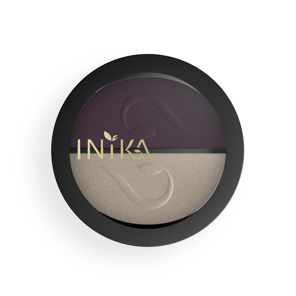 INIKA Certified Organic Pressed Mineral Eyeshadow Duo (Plum & Pearl) from YourLocalPharmacy.ie