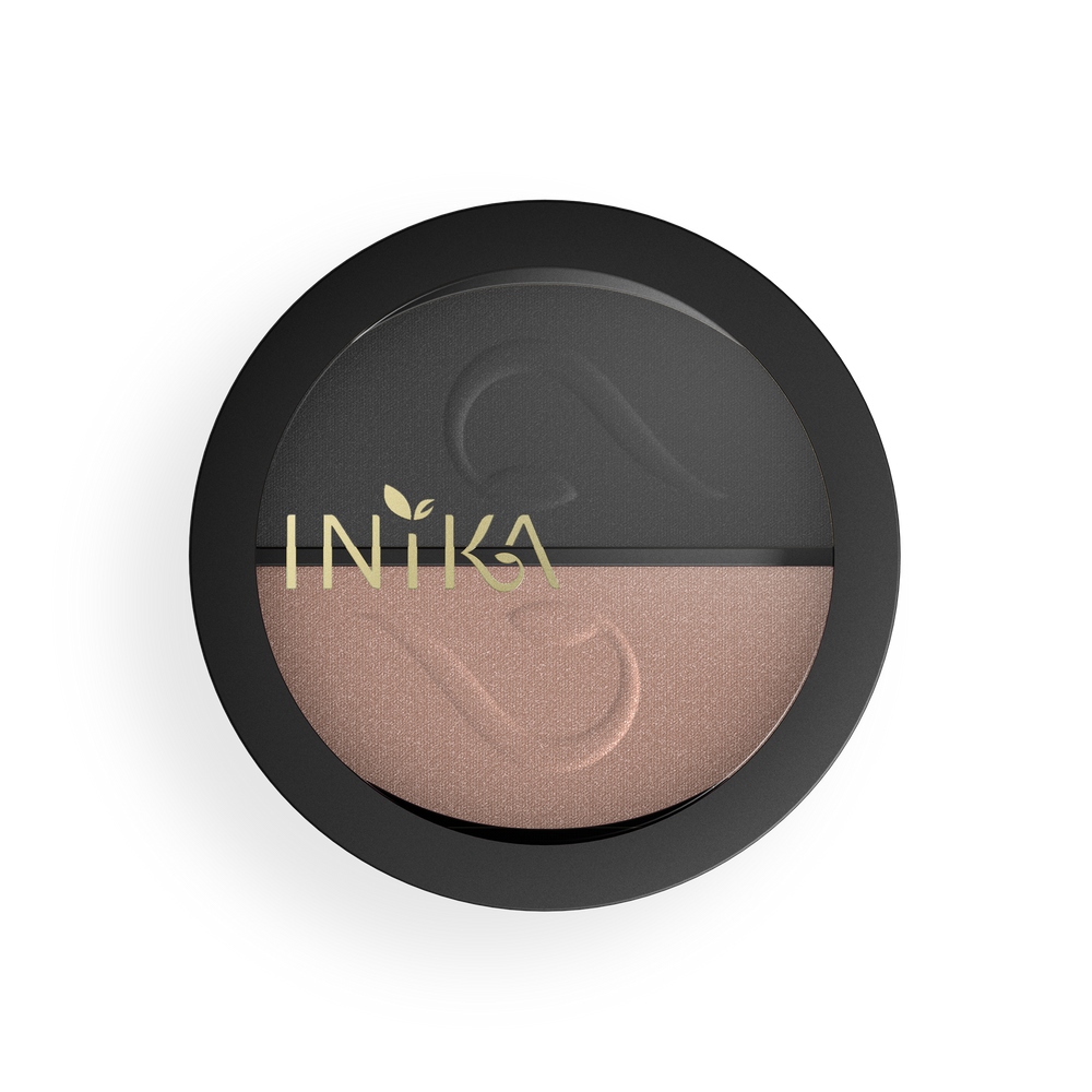 INIKA Certified Organic Pressed Mineral Eyeshadow Duo (Black Sand) from YourLocalPharmacy.ie